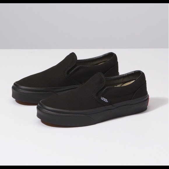 black slip on vans kids